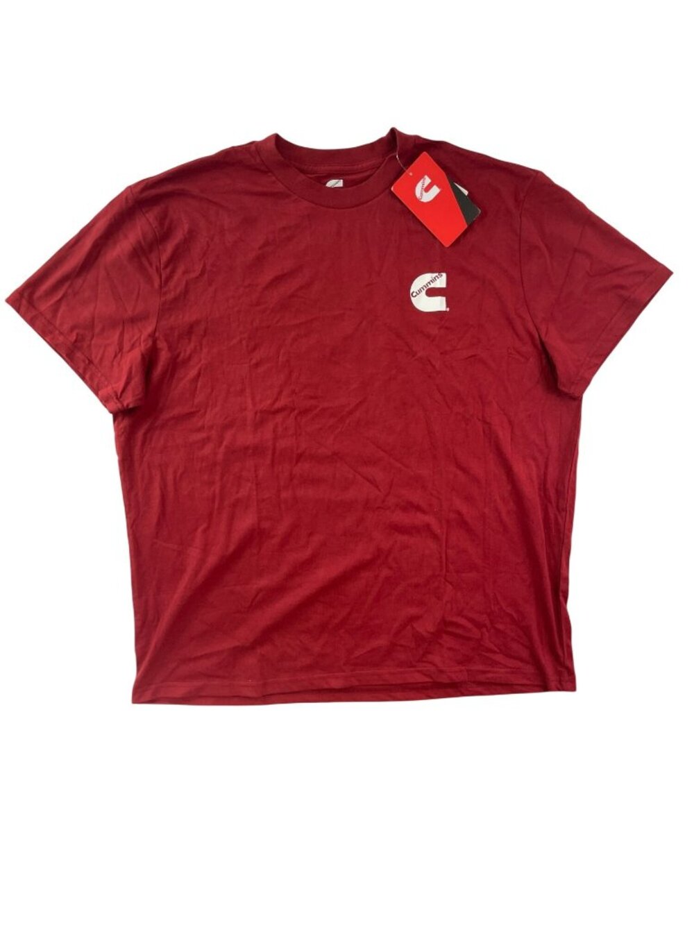 Cummins Red XL T-Shirt American Flag Print 60%Cotton 40%Polyester Mens Sz XL NWT